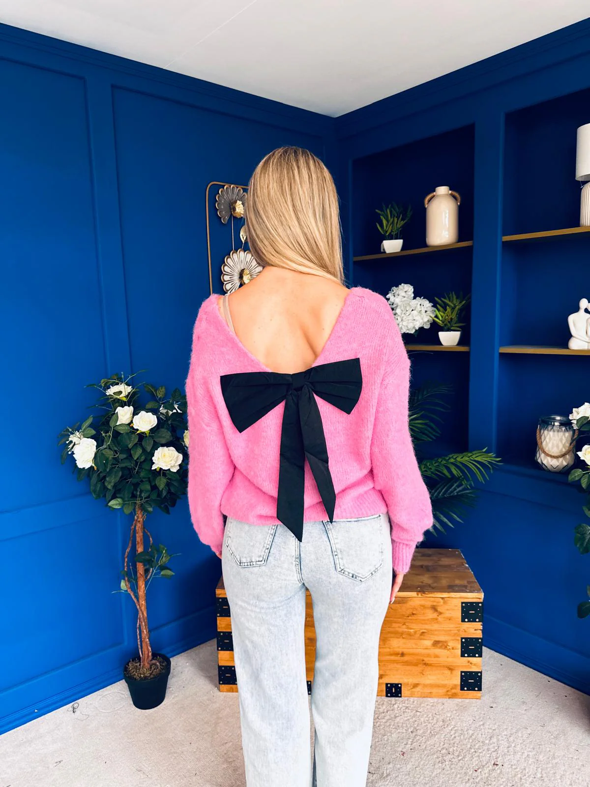 Jules Bow Detailed Jumper Pwr Pink - Image 8